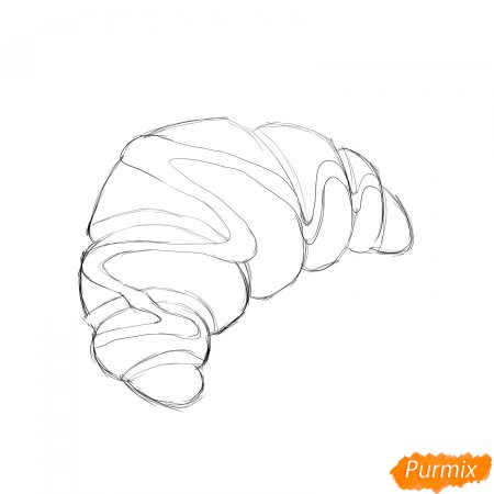 Круассан рисунок карандашом