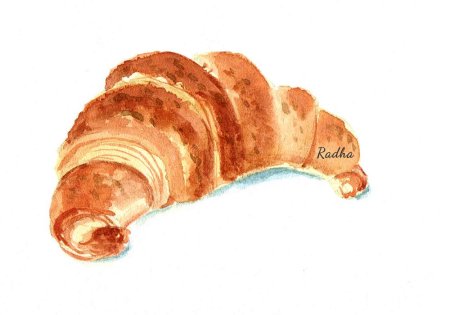 Круассан акварелью