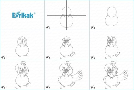 Как нарисовать сову из Винни пуха