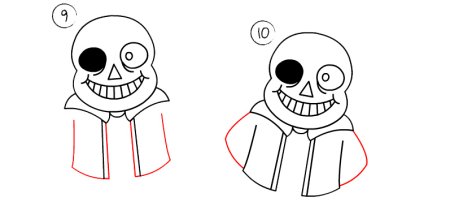 Санс поэтапное рисование