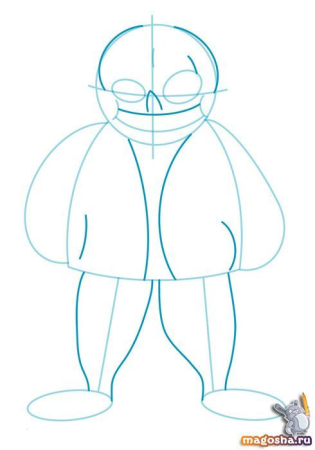 Поэтапный рисунок Санса