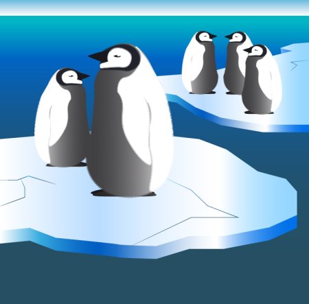 Пингвины на льдинах