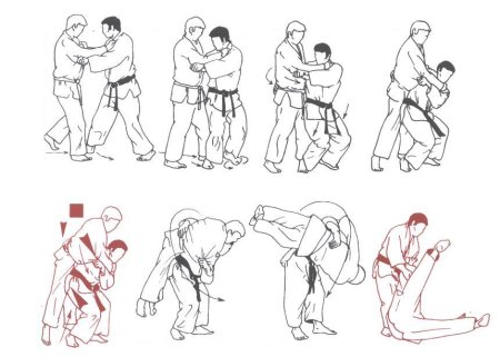 Техника броска через бедро в дзюдо