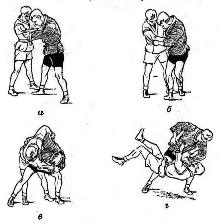 Задняя подножка самбо в борьбе