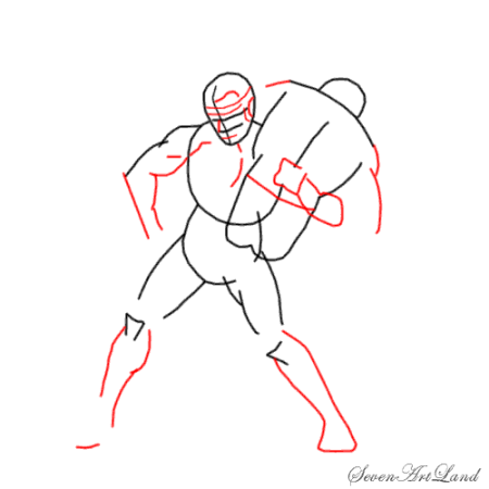 Как нарисовать борца поэтапно