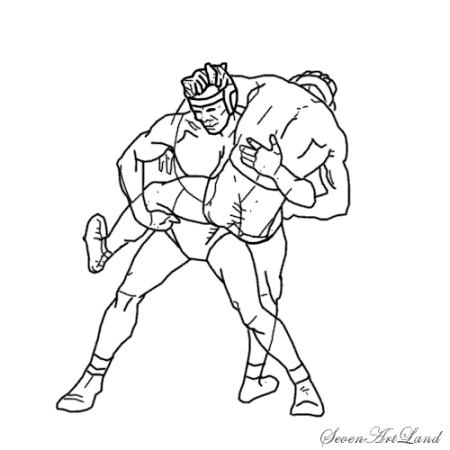 Борцы для срисовки карандашом