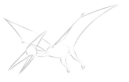 Птеродактиль динозавр рисунок для детей поэтапно