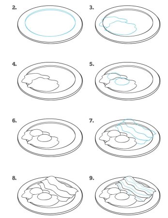 Поэтапное рисование торта для детей