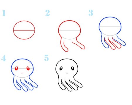 Краб рисунок пошагово