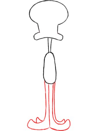 Сквидвард нарисовать поэтапно