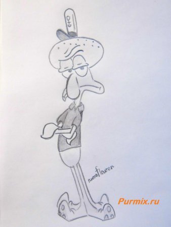 Сквидвард из Спанч Боба рисовать