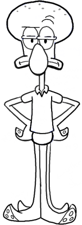 Раскраска Сквидварда из Спанч Боба