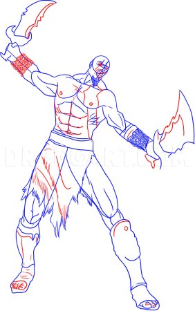 Кратос God of War 4 для рисования