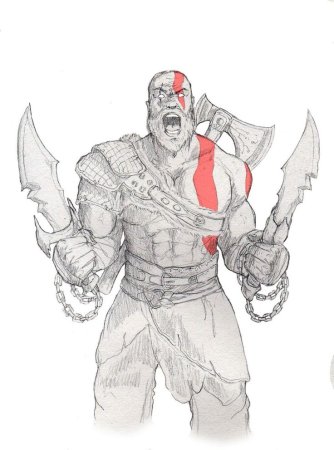 Кратос God of War 2018 скетчи