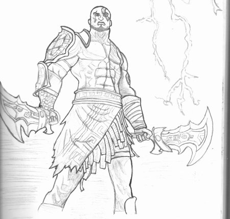 Кратос God of War раскраска