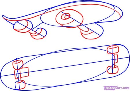 Поэтапное рисование скейта