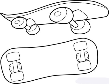 Скейтборд раскраска для детей