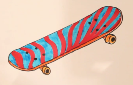 Раскраска девочка на скейтборде