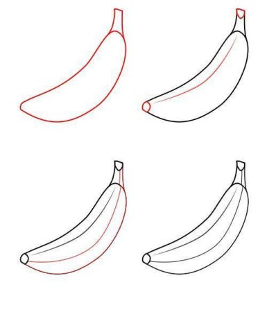Поэтапное рисование овощей и фруктов
