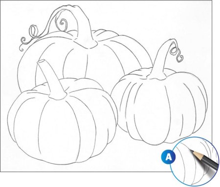Нарисовать тыкву карандашом