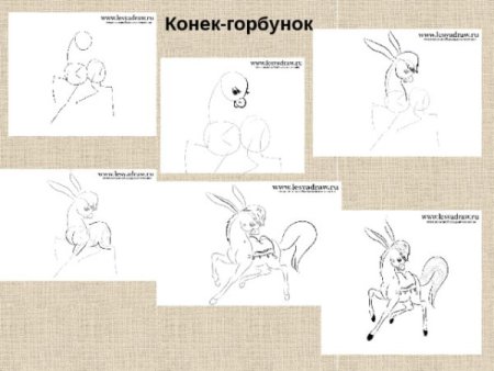 Как рисовать конька Горбунка поэтапно
