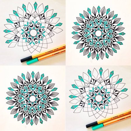 Мандала поэтапное рисование