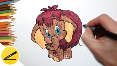 Нарисовать мамонтенка