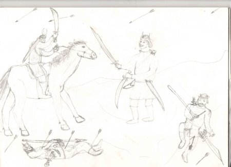 Евпатий Коловрат рисунок карандашом