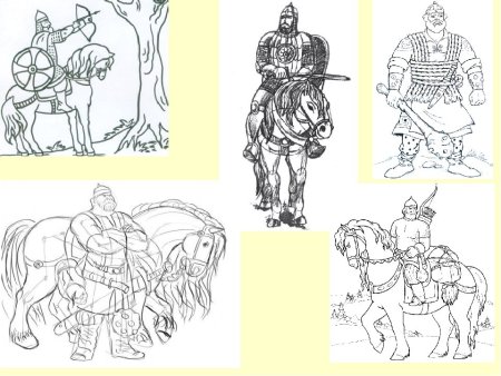 Богатырь рисунок