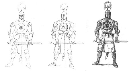 Поэтапное рисование воина