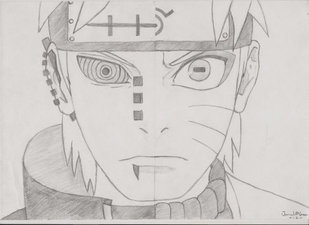 Пейн из Наруто карандашом