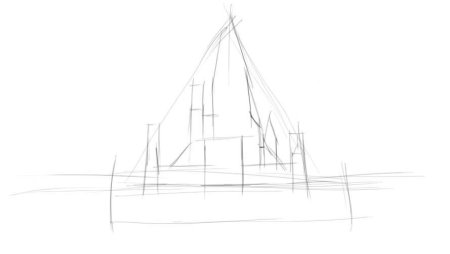 Рисунки карандашом замки Дисней пошагово