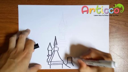 Поэтапное рисование крепости