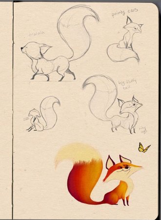 Поэтапное рисование лисы