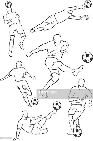 Футболист рисунок поэтапно (49 фото)