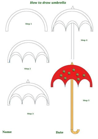Рисование с детьми зонтик