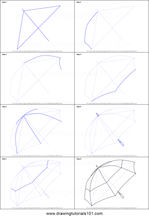 Зонтик поэтапное рисование