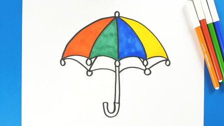 Поэтапное рисование зонтика для детей
