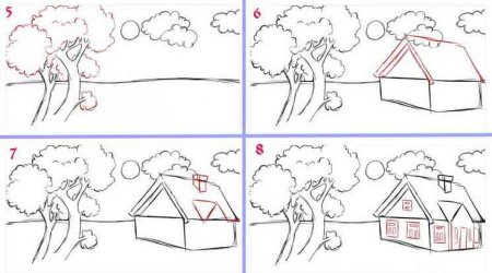 Этапы рисования пейзажа для детей