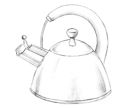 Поэтапный рисунок сахарницы