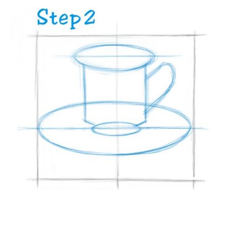 Кружка построение карандашом