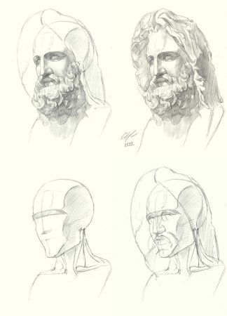 Сократ рисунок гипсовой головы