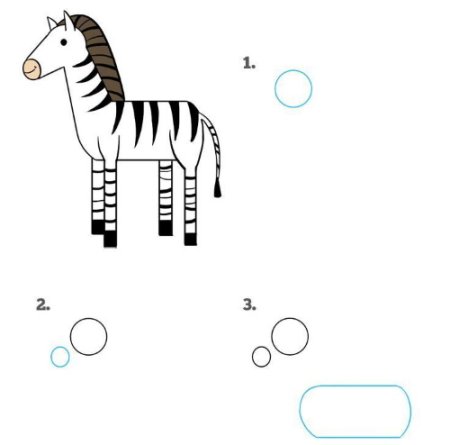 Рисунок зебры для детей 5 лет