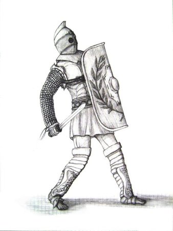 Гладиатор рисунок в цвете