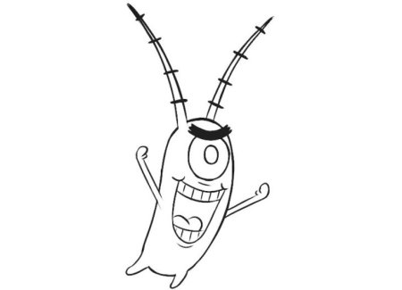 Планктон из Спанч Боба карандашом