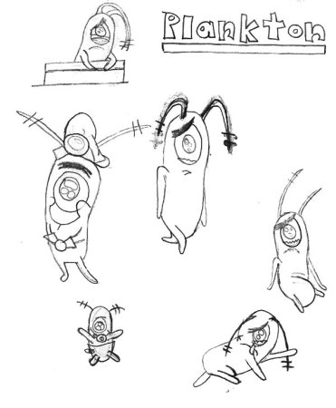Планктон из Спанч Боба раскраска