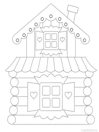 Дом из сказки Теремок раскраска