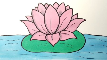 Рисунок лотоса легкий