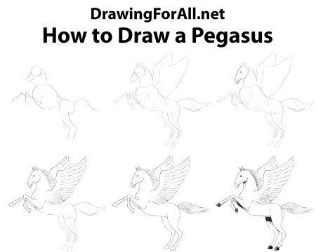 Рисовать поэтапно Пегас для начинающего