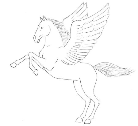 Пегас рисунок легкий